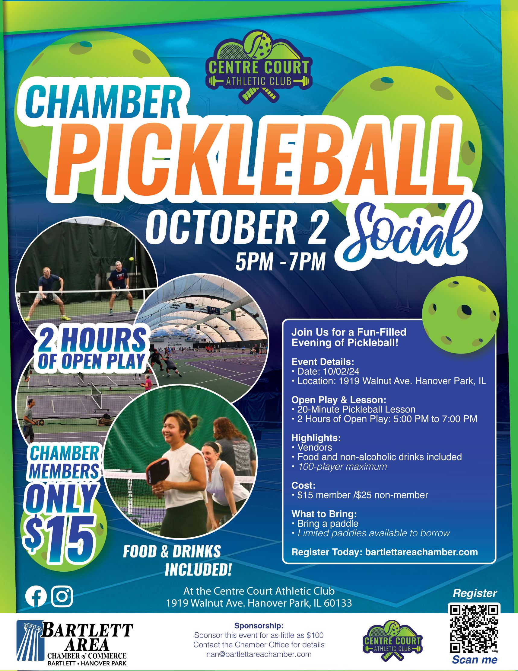 Pickleball-Social-2024 Oct. 2 @ 5-7pm